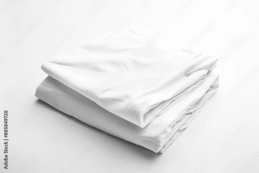 A stack of white sheets placed on a white surface A stack of white sheets placed on a white surface