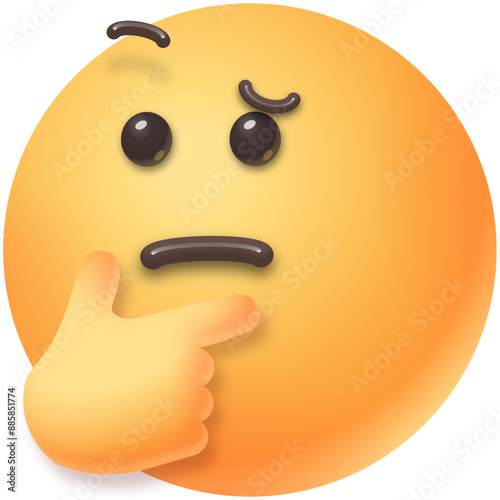 vector 3d face emoji worry