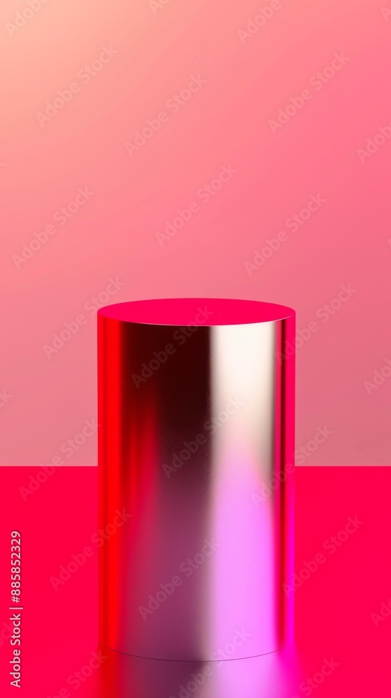 sleek metallic podium with a neons set against a gradient of deep violet front shot soft lighting sleek metallic podium with a neons set against a gradient of deep violet front shot soft lighting
