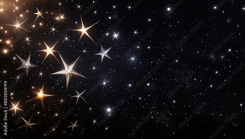 Fototapeta premium Stars twinkling, star sparkle, night sky with stars, night sky, Dark wallpaper, Dark Background