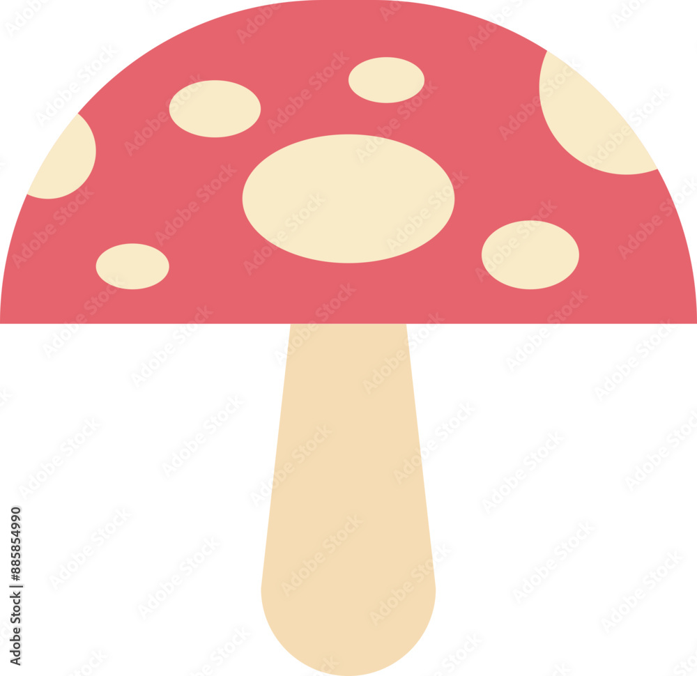 Flat colorful small mushroom icon Flat colorful small mushroom icon