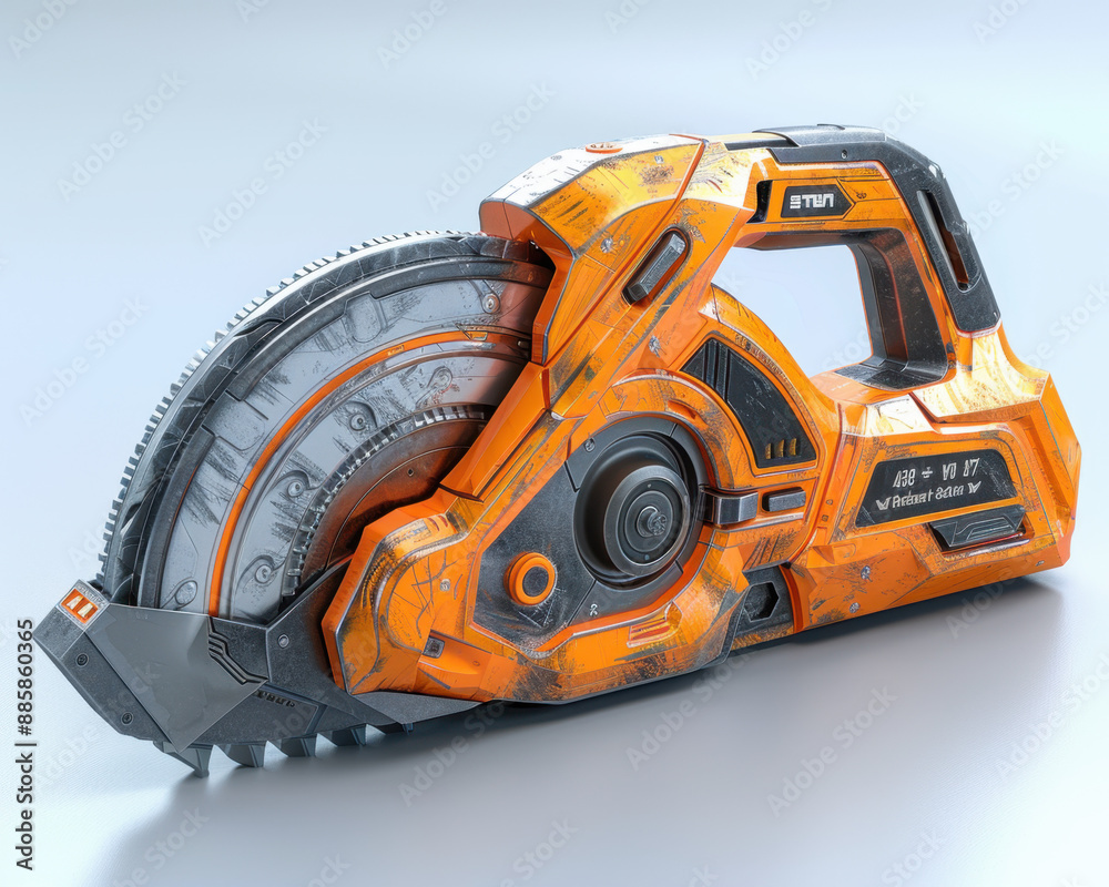 Precision 3D Render of Modern Circular Saw with Sharp Blade and Ergonomic Handle Precision 3D Render of Modern Circular Saw with Sharp Blade and Ergonomic Handle