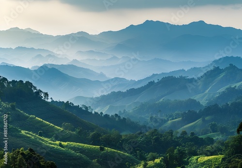 Serene Mountain Landscape in Thailand