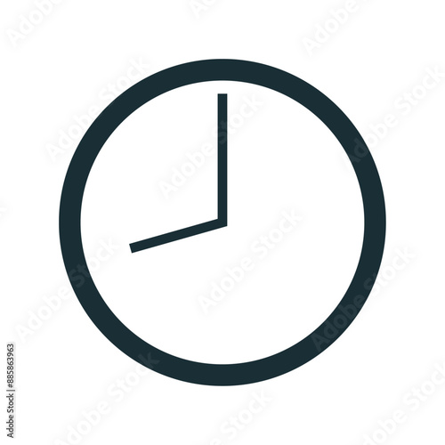 Clock sign symbol on white background