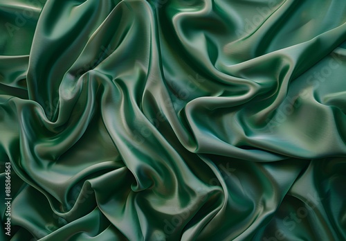 Elegant Green Silk Fabric Texture