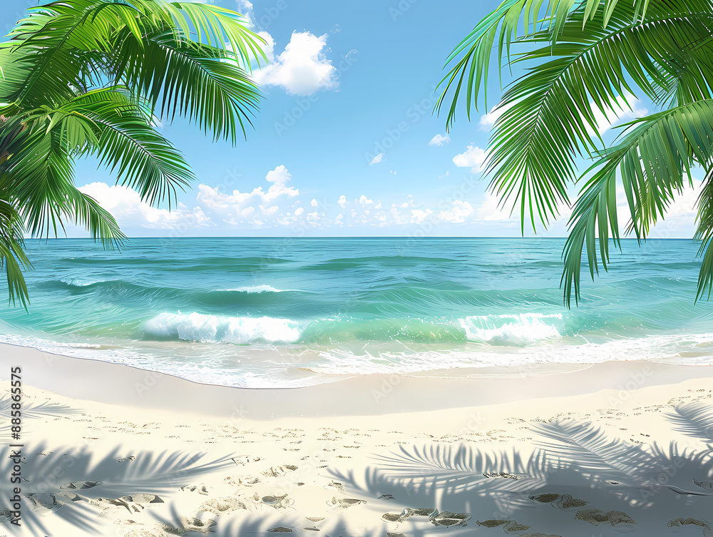 Obraz premium beach with palm trees