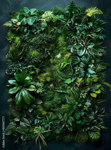 Wallpaper Mural Lush Green Plant Wall Art Installation Torontodigital.ca