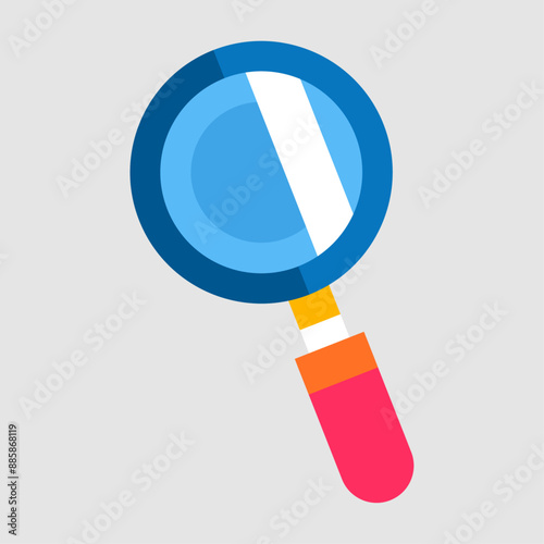 Magnifying glass icon Cartoon illustration