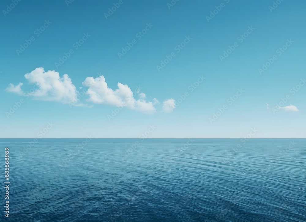 Obraz premium Tranquil Blue Ocean Under Clear Sky