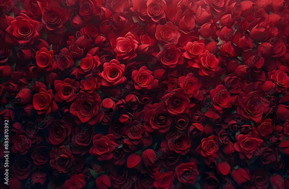 Hyperrealistic Red Rose Wall - Valentine's Day