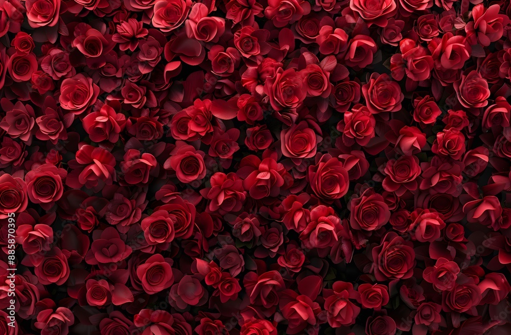 Hyperrealistic Red Rose Wall for Valentines
