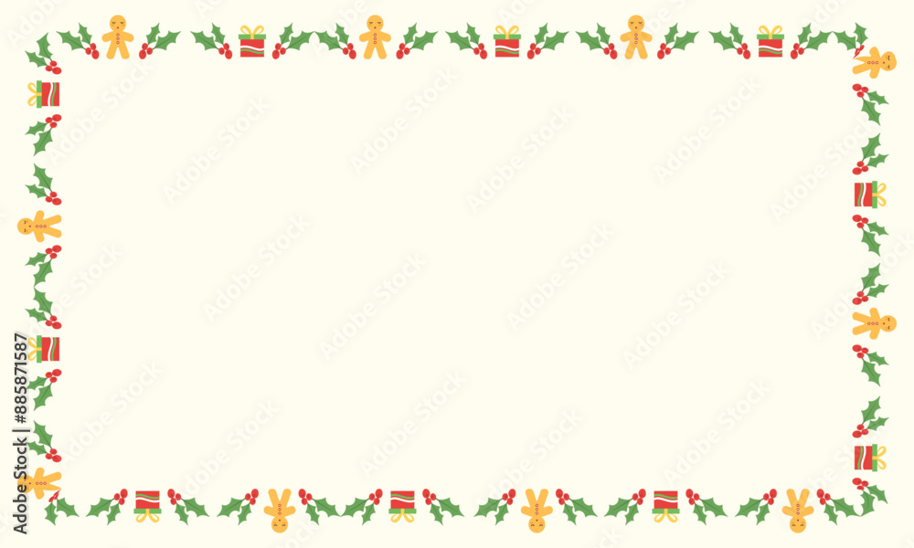 Obraz premium Frame template for christmas season celebration, christmas wreath concept