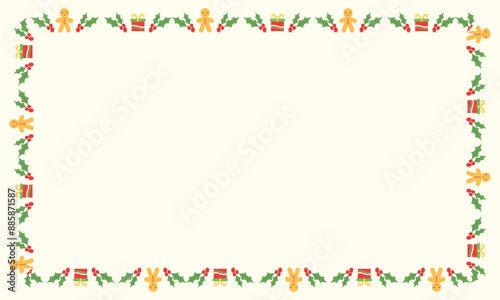 Wallpaper Mural Frame template for christmas season celebration, christmas wreath concept Torontodigital.ca