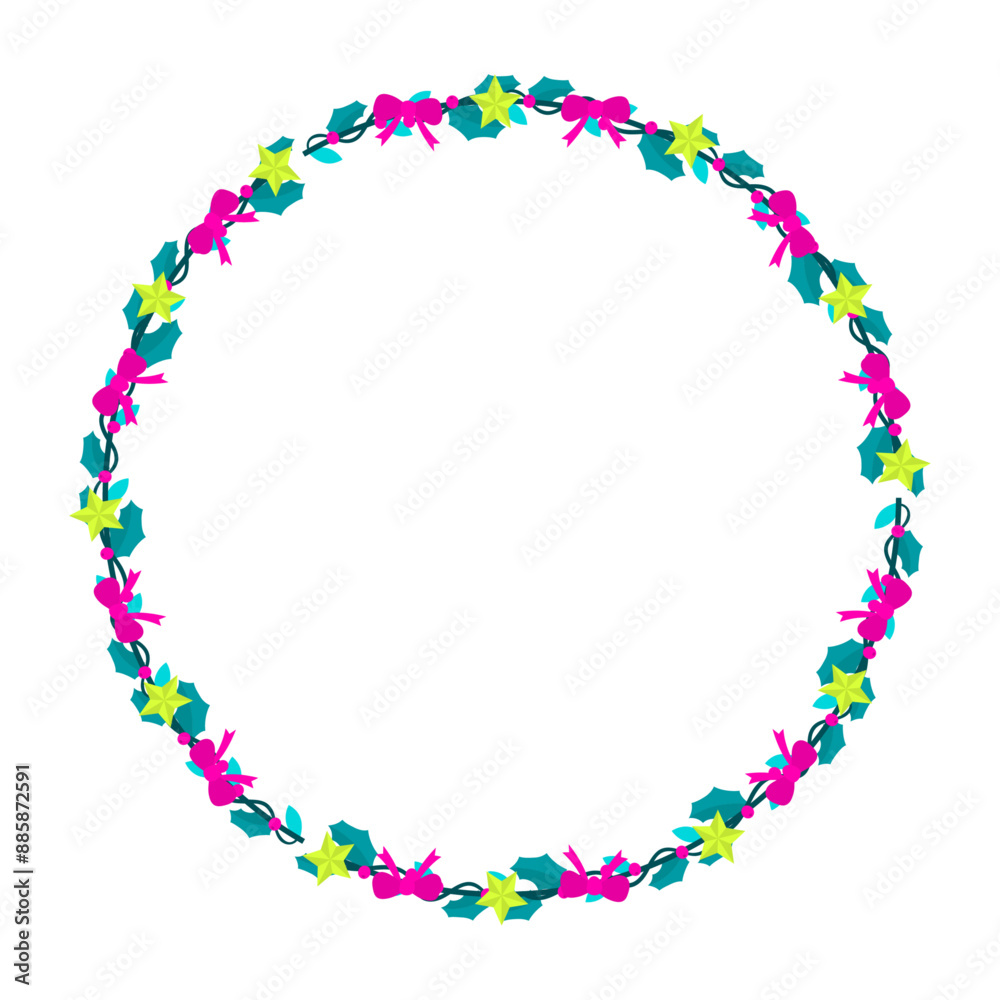 Frame template for christmas season celebration, christmas wreath concept Frame template for christmas season celebration, christmas wreath concept