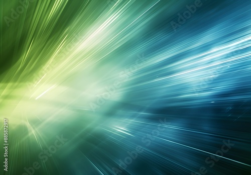 Abstract Blue Green Light Rays Blurred Background photo