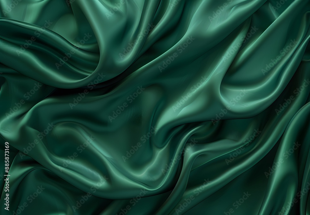 Elegant Green Silk Satin Drapery Texture Elegant Green Silk Satin Drapery Texture