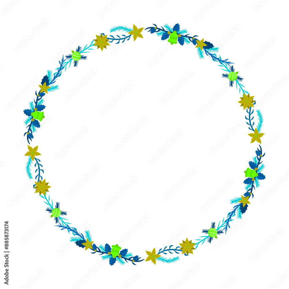 Fototapeta premium Frame template for christmas season celebration, christmas wreath concept