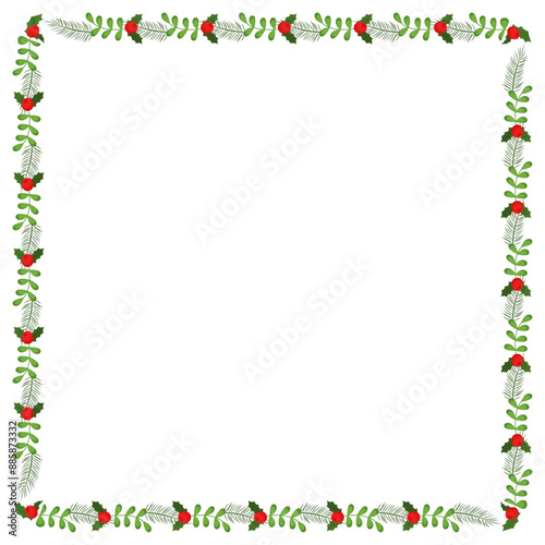 Frame template for christmas season celebration, christmas wreath concept