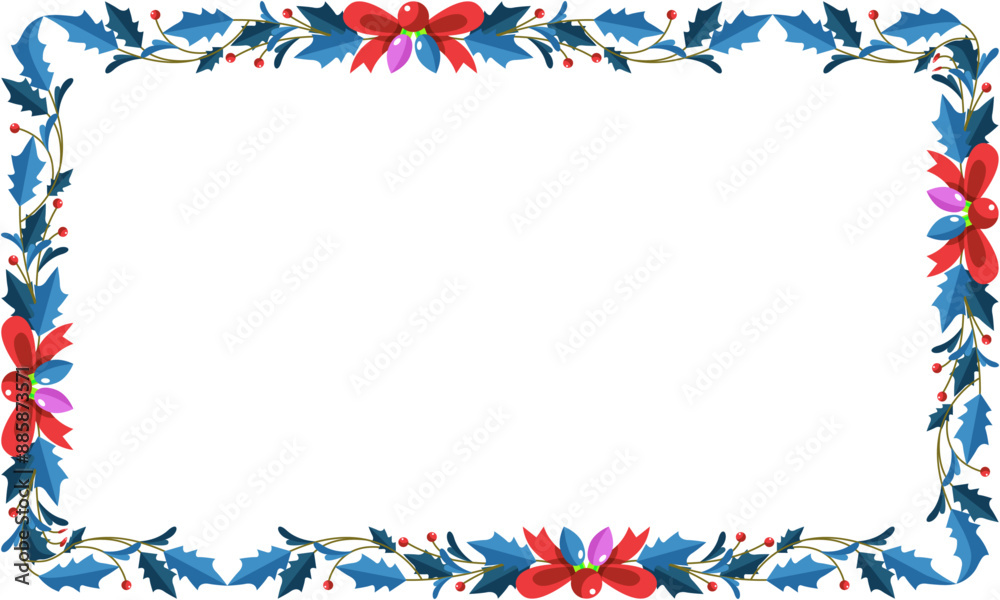 Obraz premium Frame template for christmas season celebration, christmas wreath concept