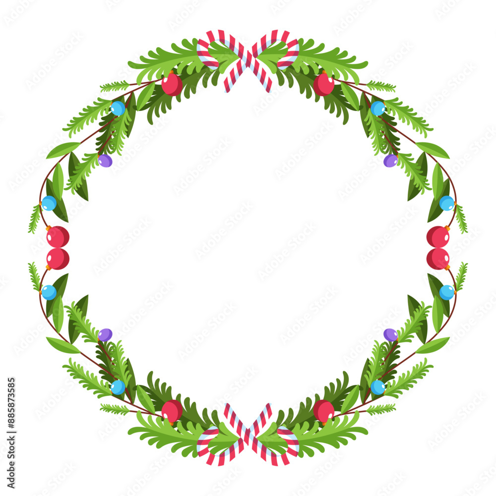 Frame template for christmas season celebration, christmas wreath concept Frame template for christmas season celebration, christmas wreath concept