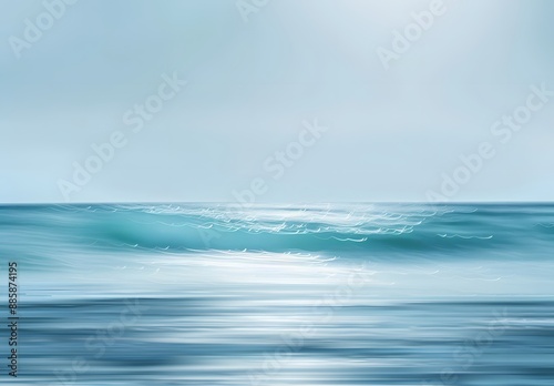 Abstract Blue Ocean Blurred Background Minimalist Art