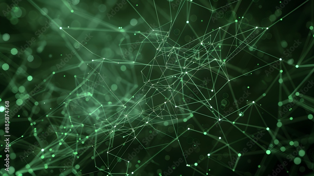 Abstract Green Glowing Geometric Network Abstract Green Glowing Geometric Network