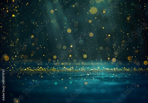 Abstract Glitter Background With Golden Lights