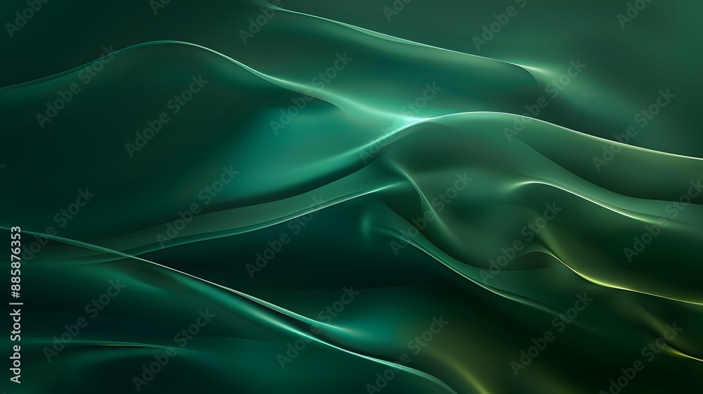 Obraz premium Abstract Green Gradient Background With Wavy Texture