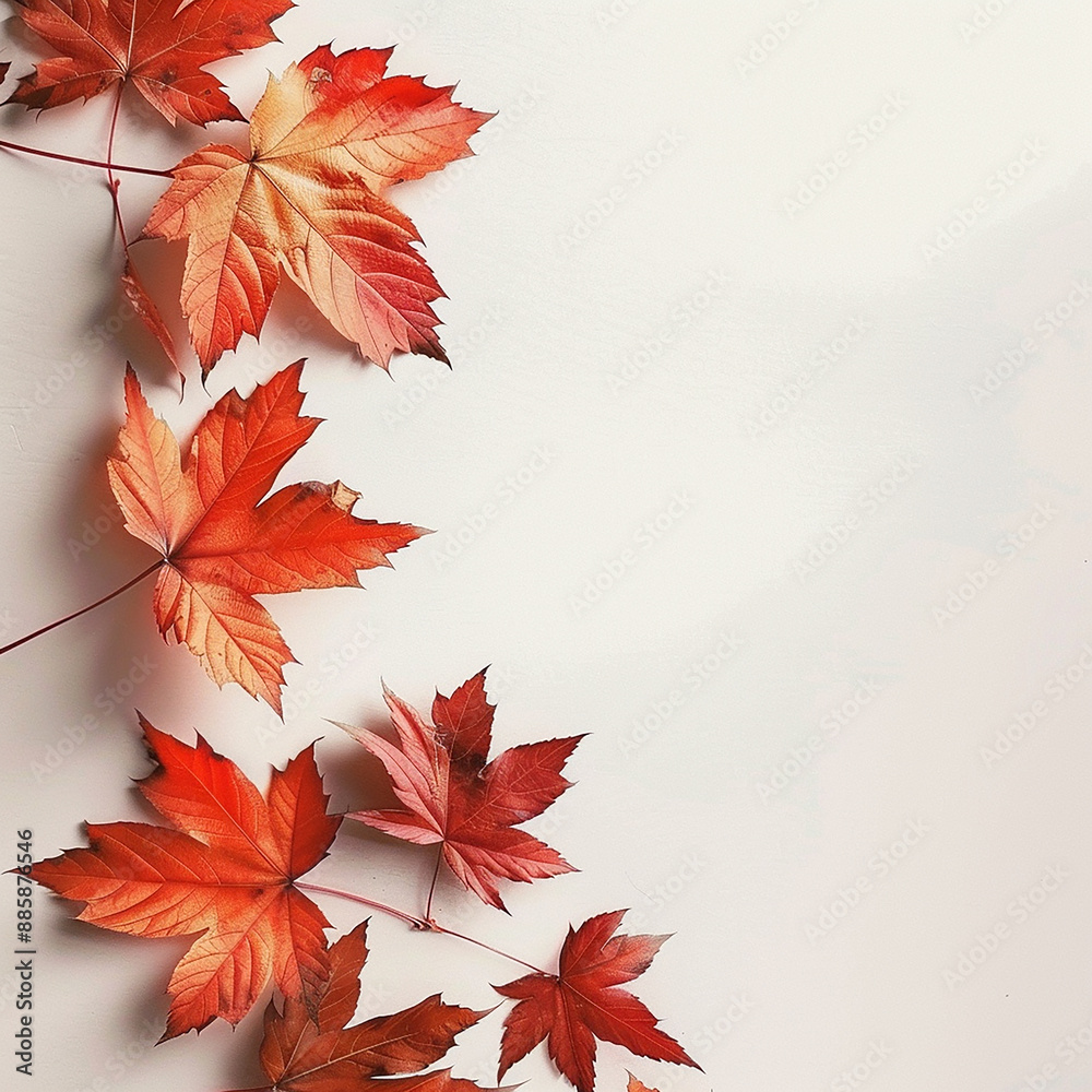 autumn leaves border, maple leaves