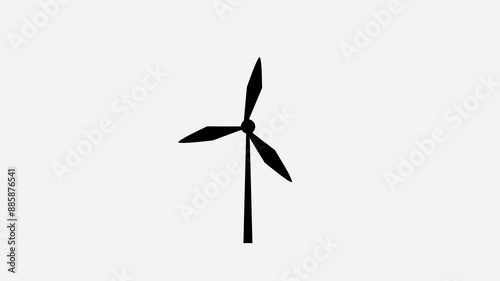 white wind turbine isolated background,
white modern ecological wind mills on green screen, 
windmill or wind turebine electrical generator,
3d animation of wind power plant rotation. photo