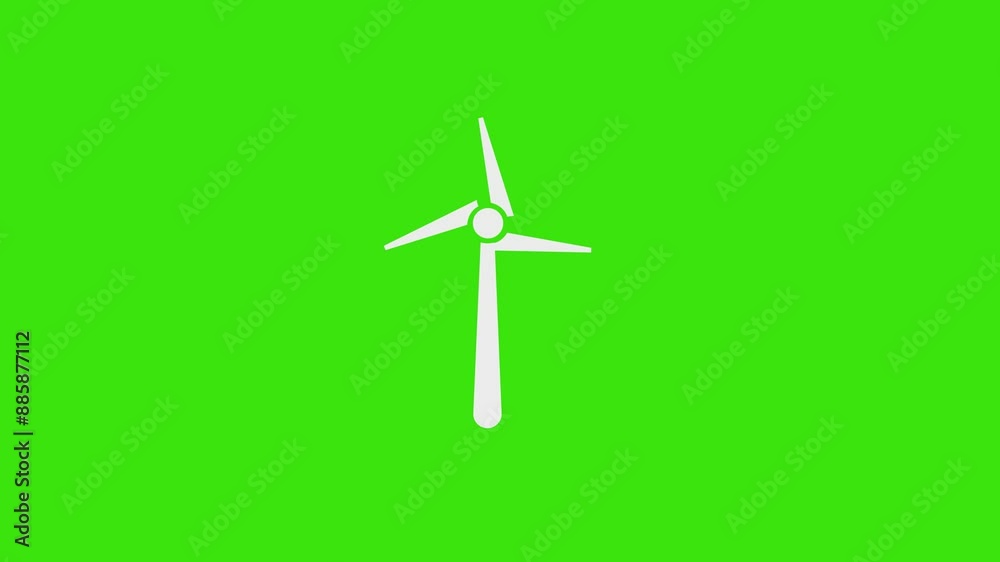 Windmill Wh white wind turbine isolated background, white modern ecological wind ...