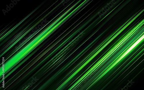 Abstract Green Diagonal Lines on Black