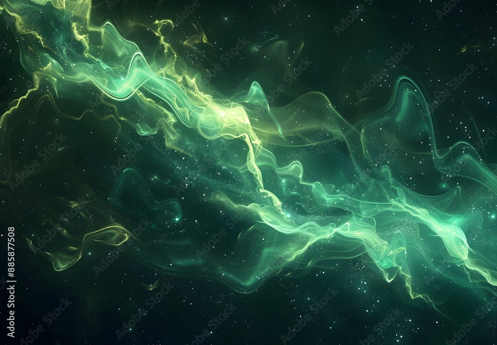 Abstract Green Smoke in Space Nebulae Abstract Green Smoke in Space Nebulae