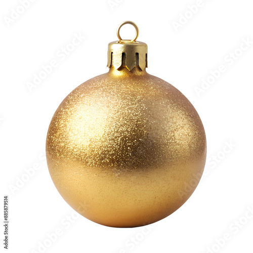 A gold christmas ball isolated on background