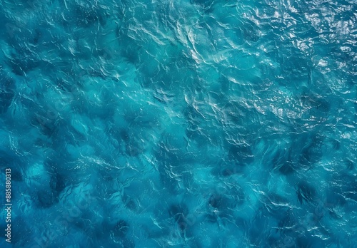 Aerial View of Rippling Ocean Surface Texture