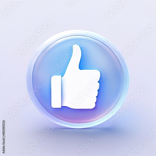 Icon of thumbs up, Glossy glass style