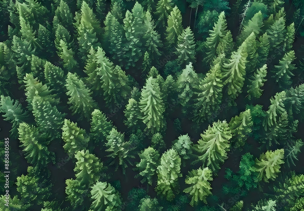 Aerial View of Dense Evergreen Forest Aerial View of Dense Evergreen Forest