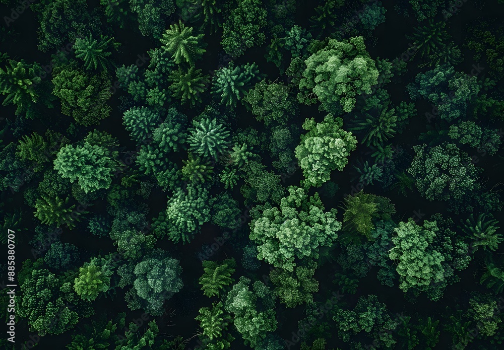 Aerial View of Dense Forest Canopy