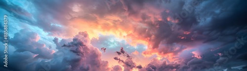 Dramatic Sunset Sky With Colorful Clouds