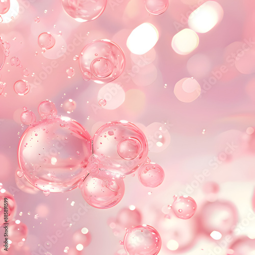 pink bubbles background. Generative AI