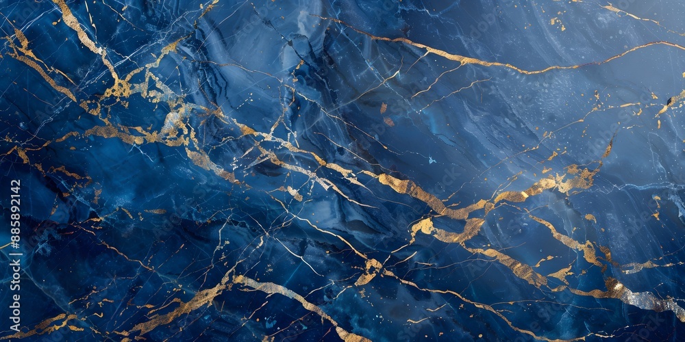 Abstract Blue Marble Texture with Gold Veins Abstract Blue Marble Texture with Gold Veins