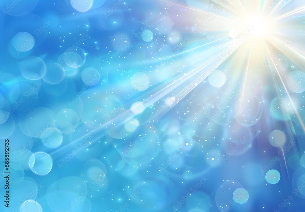 Blue Sky Summer Background with Sun Flare Blue Sky Summer Background with Sun Flare