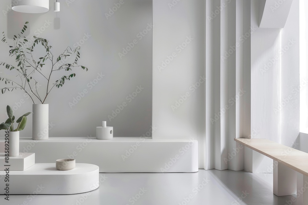 Fototapeta premium Minimalist product display featuring clean lines and modern design