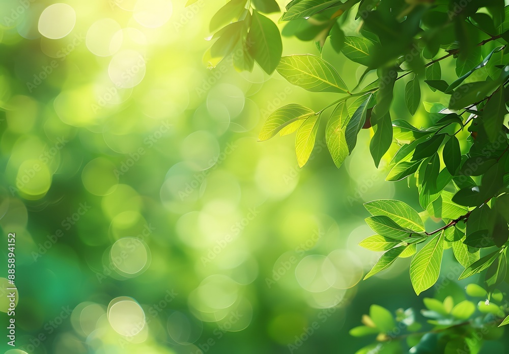 Blurred Green Nature Background with Bokeh Effect Blurred Green Nature Background with Bokeh Effect
