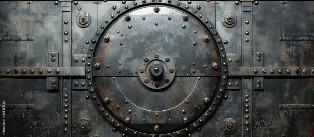 Industrial Metal Door with Circular Detail Industrial Metal Door with Circular Detail