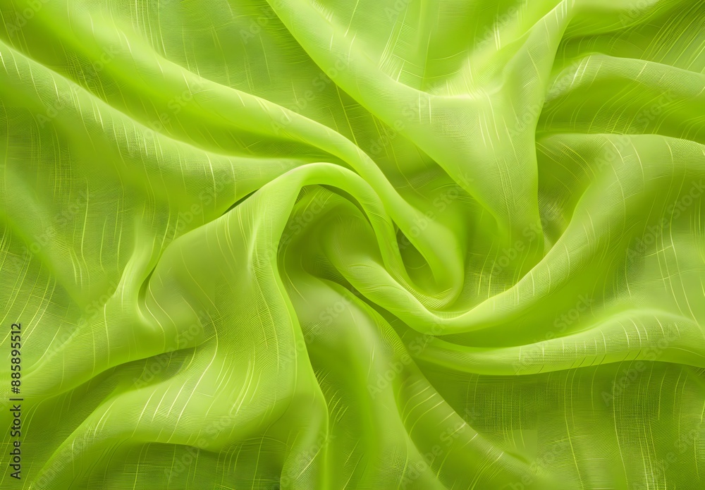 Bright Lime Green Linen Texture Fabric Background