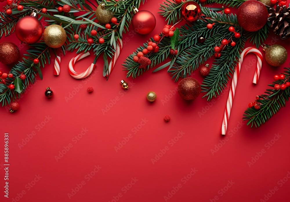 Christmas Ornament And Candy Cane Frame Christmas Ornament And Candy Cane Frame
