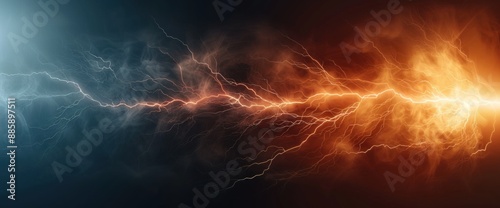 Brightly lit abstract lightning background, copy space photo