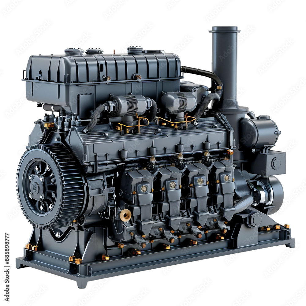 Modern Engine Isolated on Black Modern Engine Isolated on Black