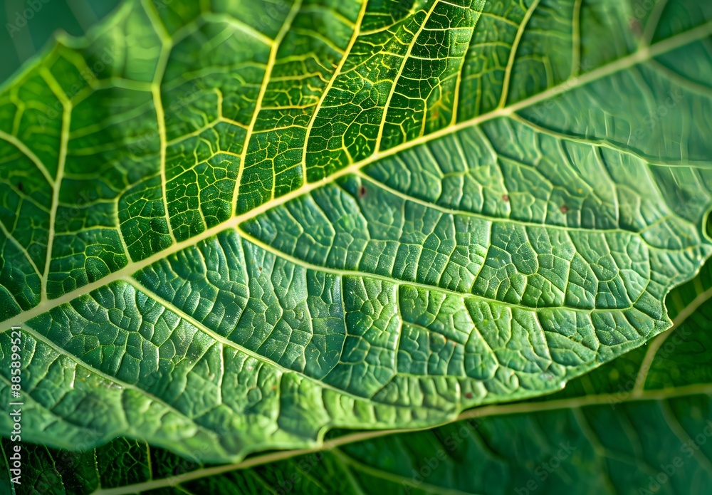 Close-Up Green Leaf Texture Macro Photography Close-Up Green Leaf Texture Macro Photography
